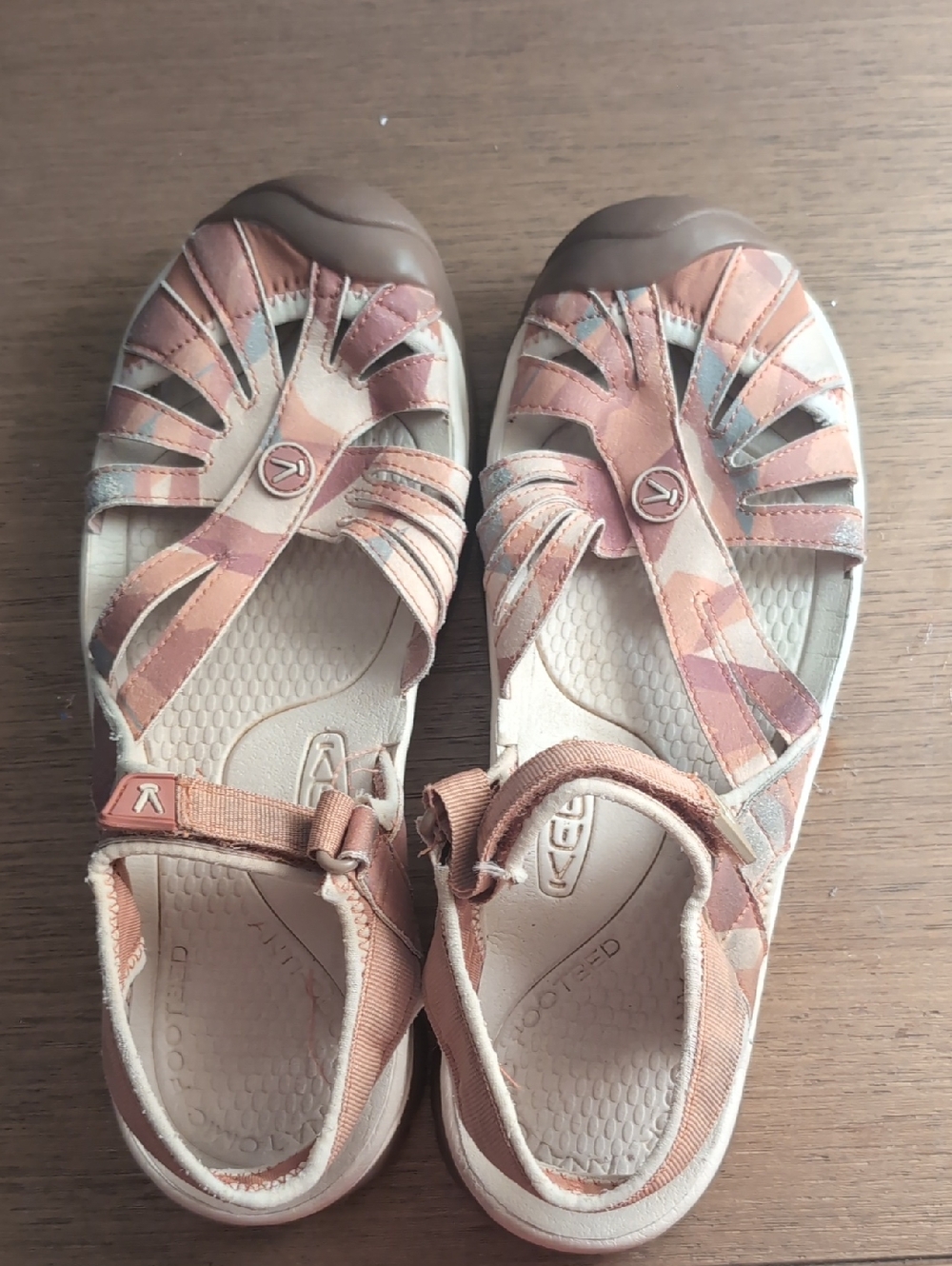 Keen Strappy Sandals in Pink and Tan Camo